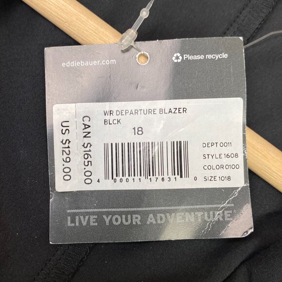 Eddie Bauer Travex Departure Blazer Women's 18 Black Travel Plus Size Stretch - Picture 6 of 16